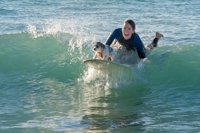 Jill & Molly Surfing